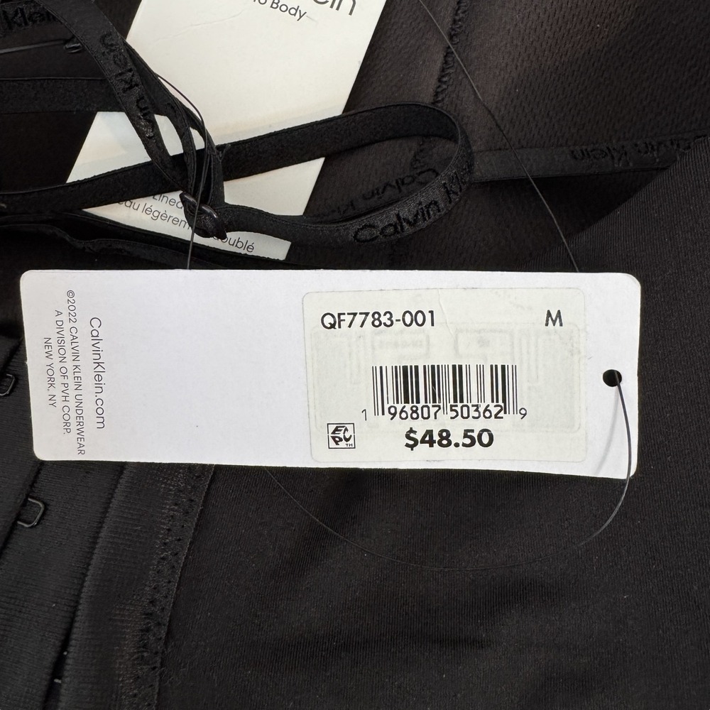 Calvin Klein, Size Medium, Form To Body Black Lightly Lined Bandeau Bralette NEW - Picture 9 of 12